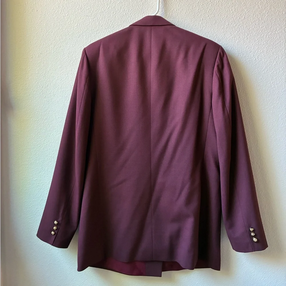 EUC Double-Breasted Blazer in Burgundy (Size L) - Picture 9 of 12